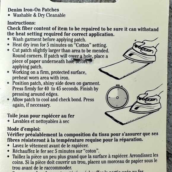 NWT Dritz 2 Denim Iron-On Patches - Picture 5 of 5